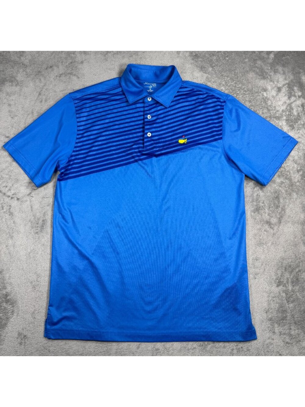 Masters Tech Mens M Blue Polo Golf Performance Stretch Short Sleeve Shirt
